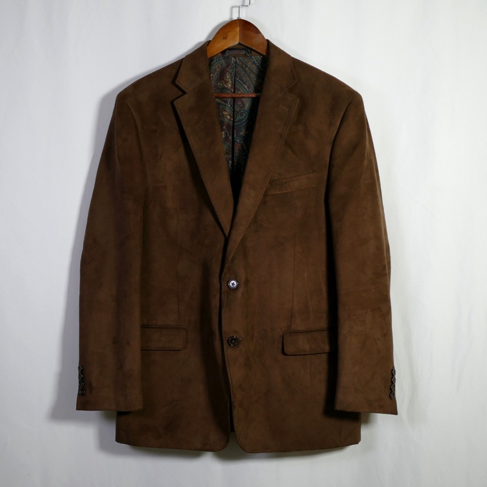 Lauren Ralph Lauren Mens Faux Suede Sport Coat Size 42R Western Old Money Casual